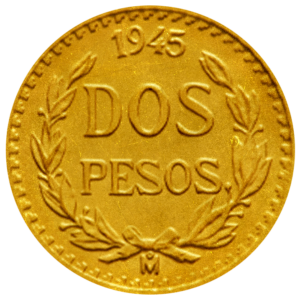 Moneda Quinto Hidalgo 2 Pesos ORO Antiguo